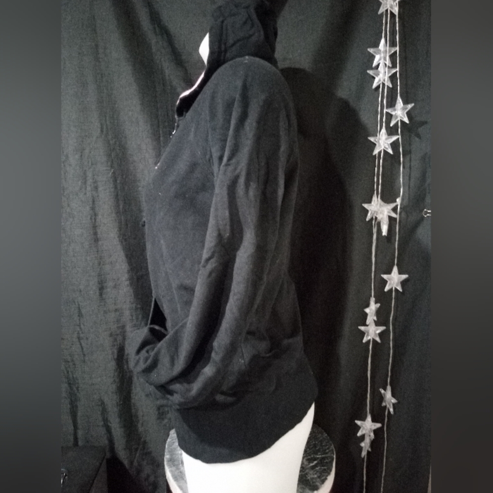 PETER ALEXANDER BLACK WITH PINK WOMENS FULL ZIP UP HOODED JACKET SIZE 14 - Picture 2 of 6